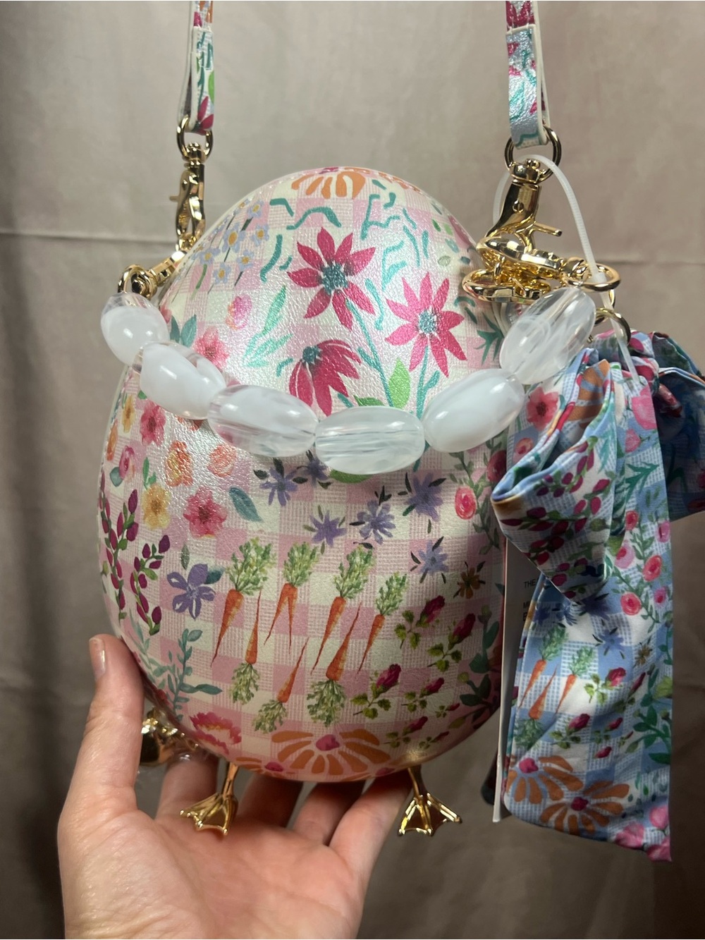 Betsey Johnson The Plot Chickens Floral Novelty Crossbody Bag NWT